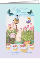 Hippity Hop Birthday Cupcake for Friend card