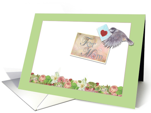 Mother's Day for Mom, Birdie Special Delivery Pink & Green card