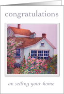 Congratulations, Sale of House Illustrated Garden card