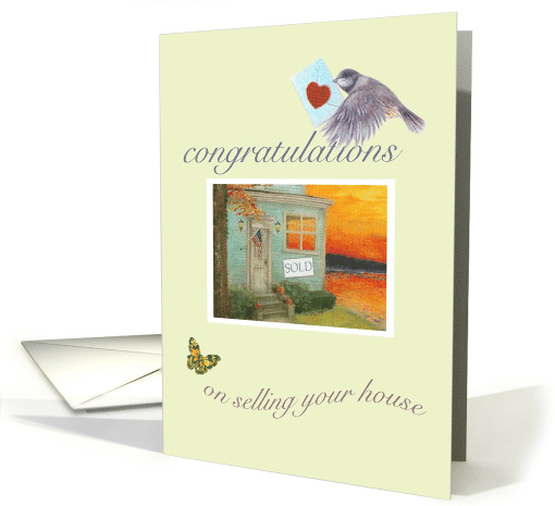 Congratulations, Sale of House & Illustrated Garden card (934327)