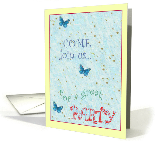 Illustrated butterflies for retirement party invitation card (936851)