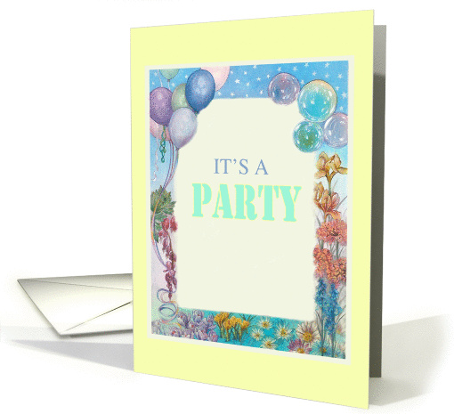 Illustrated colorful border for retirement party invitation card