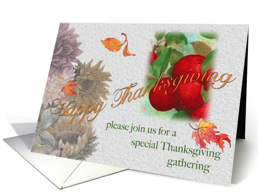 Thanksgiving Party Invitation Illustrated Floral card (943410)