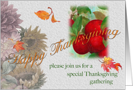 Thanksgiving Party Invitation Illustrated Floral card