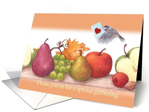 Fall party illustrated special delivery invitation card (948748)