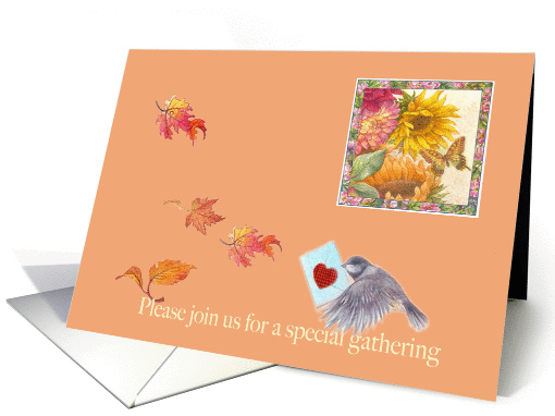 Fall party illustrated special delivery invitation card (948749)