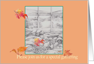 Fall party illustrated Fall bounty invitation card