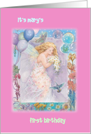 Age Specific Magical Party Invitation, Fairy & Balloons card