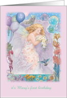 Age Specific Custom Magical Party Invitation, Fairy & Balloons card