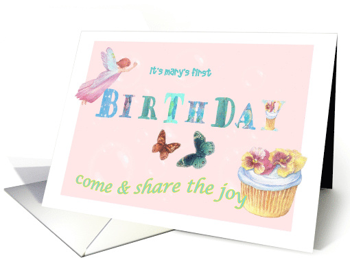 1st Birthday Personalize Magical Fairy & Cupcake Party... (992877)