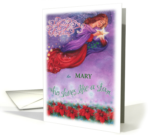 Merry Christmas. Personalize Name Magical Angel card (995887)