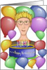 Birthday with Personality - Balloons, Cake & Candles card