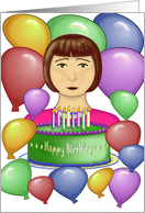 Birthday with Personality - Balloons, Cake & Candles card