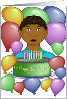 Birthday with Personality - Cake, Candles, Balloons card