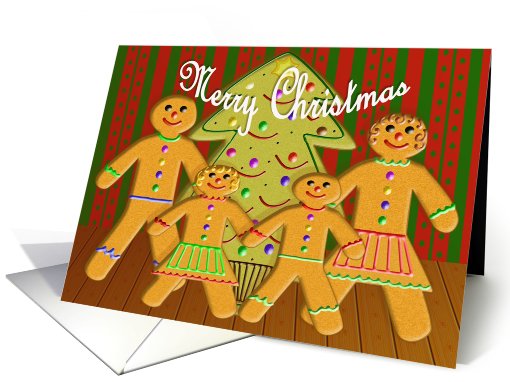 Gingerbread Family Christmas card (523008)