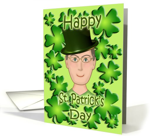 Happy St Partick's Day - TopHat, Shamrock card (552364)