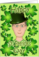 Happy St Partick’s Day - TopHat, Shamrock card
