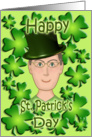 Happy St Partick’s Day - TopHat, Shamrock card