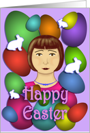 Happy Easter - Colorful Eggs and Bunnies card