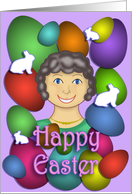 Happy Easter - Colorful Eggs and Bunnies card