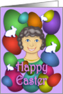 Happy Easter - Colorful Eggs and Bunnies card