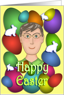 Happy Easter - Colorful Eggs and Bunnies card