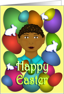 Happy Easter - Colorful Eggs and Bunnies card