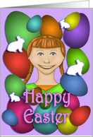 Happy Easter - Colorful Eggs and Bunnies card