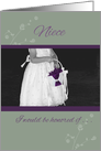Niece Flower Girl Invitation sage and plum card