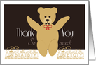 Teddy Bear Baby Boy Shower Thank You card