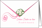 Pink trimmings env & daisy bouquet future Sister-in-law Bridesmaid card