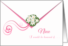 Pink trimmings envelope Niece Junior Bridesmaid invitation card