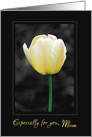 Yellow tulip painted b&w For Mom Mother’s Day card