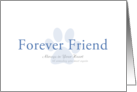 Forever Friend Paw Print Pet Loss card