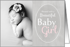 Baby Girl Blessing Birth Announcement Custom Photo card