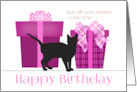 Happy Birthday Cat Pink Gift Boxes card