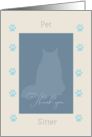 Thank You Cat Pet Sitter card