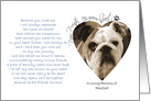 Pawprints on Your Heart Sympathy English Bulldog card