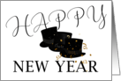 2023 Happy New Year Black Hats card