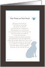 Official Paw Prints On Your Heart Loss of pet dog card