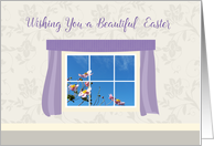 Floral Window Beautiful Easter Wishes card