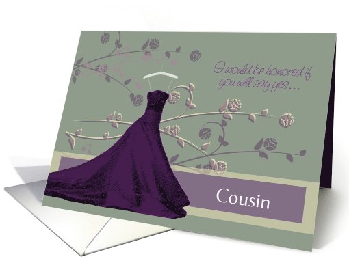 Floral Elegance Cousin Maid of Honor Invitation card (1024423)
