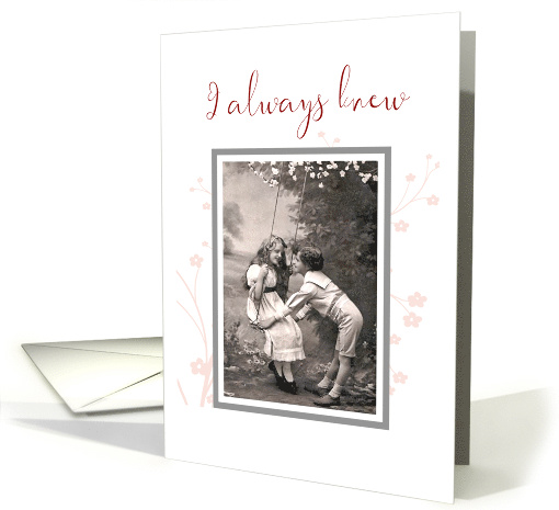 Boy and Girl Swing VintageValentine card (1027939)