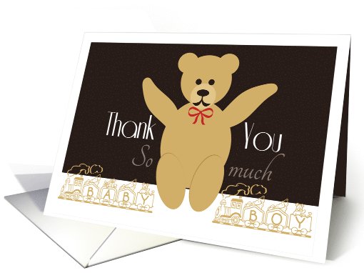Teddy Bear Baby Boy Shower Thank You card (1034929)