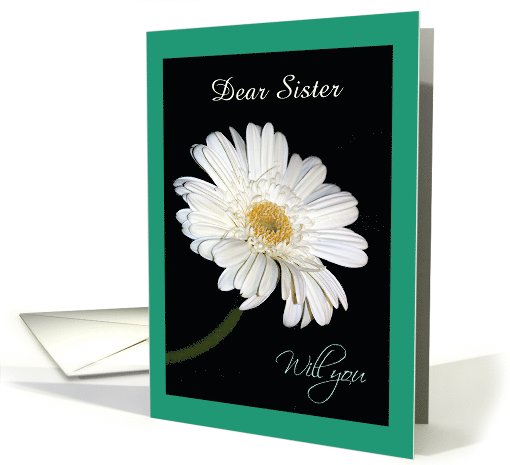 Emerald Border & white Gerbera Daisy Custom Title Flower... (1038147)