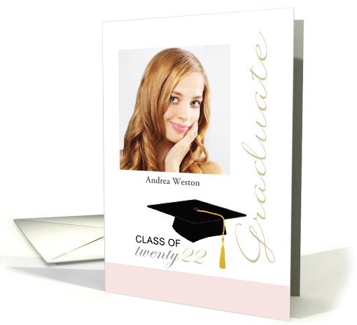 2022 Pretty in Pink High School Graduation party invitation card