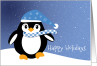 Happy Holidays Penguin card