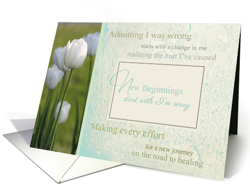 New Beginnings I'm Sorry White Tulips card (1369390)