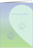 Half a Heart Pawprints Our sympathy card