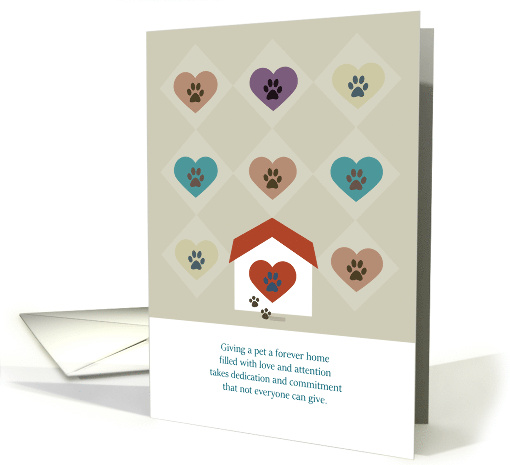 Paw prints on your heart Congratulations Pet Adoption card (1382228)